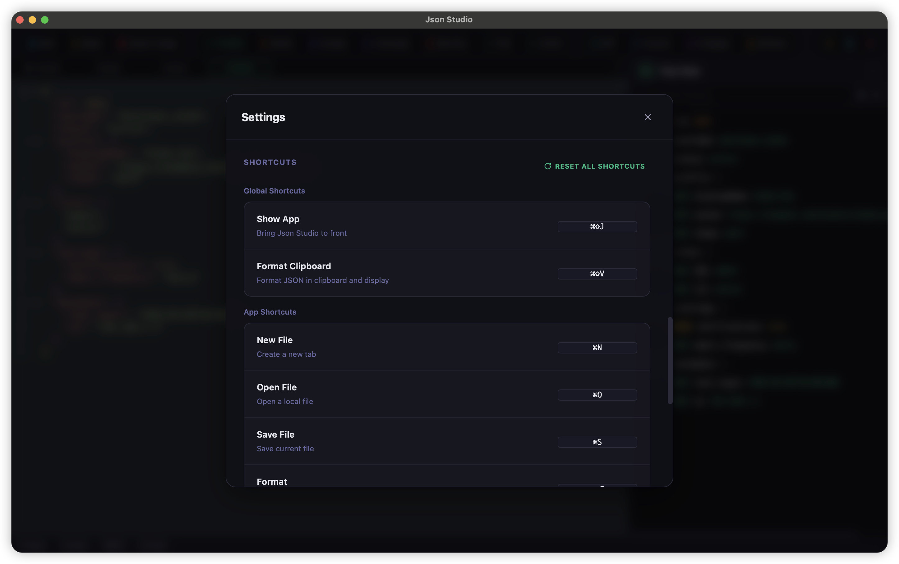 Settings & Shortcuts
